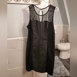Faux Leather Block Dress